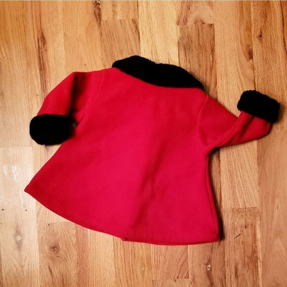 Starting Out Rosette Red Fleece Coat - Picture 4 of 5